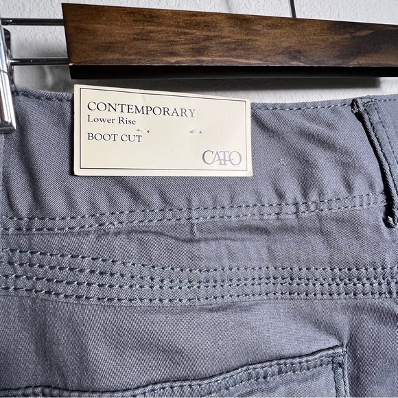CATO Pants Women's Size 12 Low Rise Bootcut Gray Stretch NWT with Flaw - Picture 5 of 12
